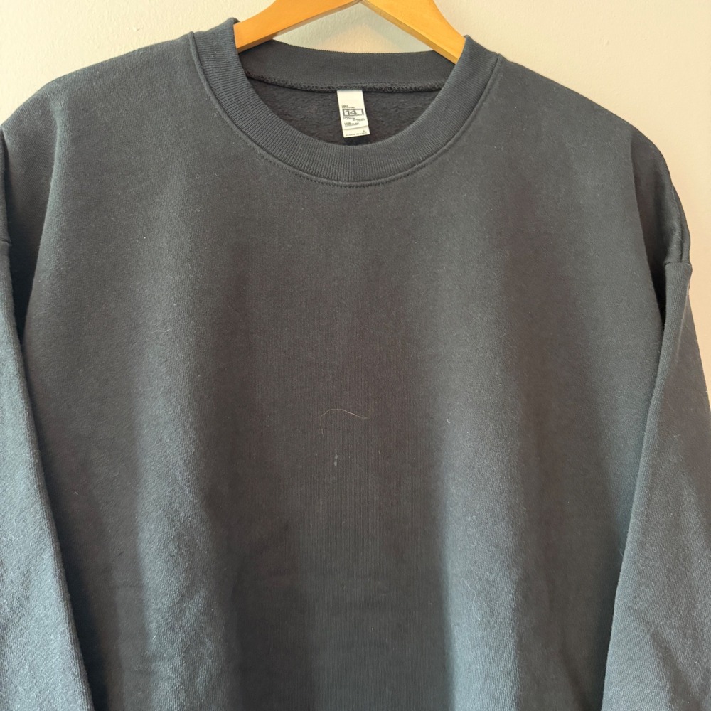 Los Angeles Apparel HF07 Heavy Fleece Crewneck Sweatshirt Black Mens Large Blank - Picture 2 of 6